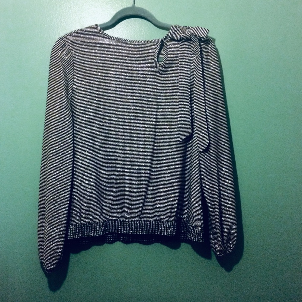 Vintage Ecco Bay Silver Side Sash Blouse M